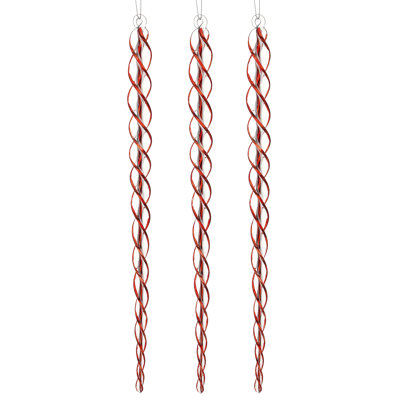 16" Glass Twisted Icicle Ornament