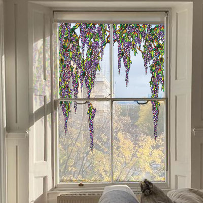 Adhésif décoratif fenêtre mauve