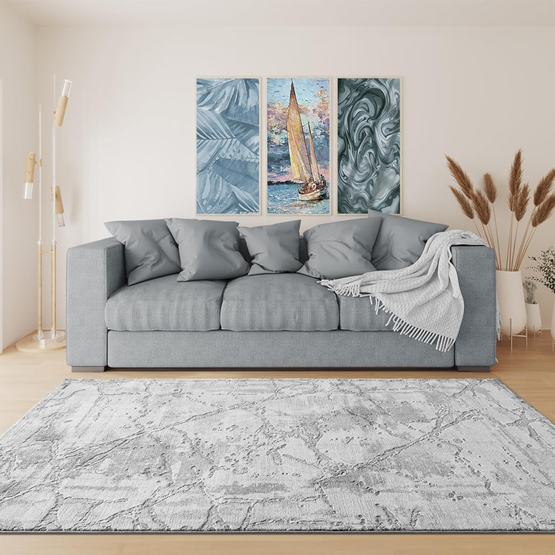 Ruglenza Modern Area Rug - Soft Pile Easy Clean Carpet for Living Room & Bedroom, Durable Synthetic Fibre, Stylish Home Decor Rug