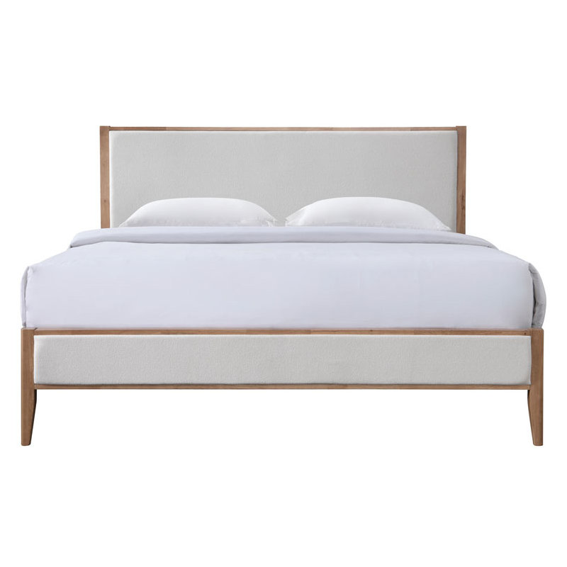 Giuliano Channel Tufted Bed, Queen, Natural