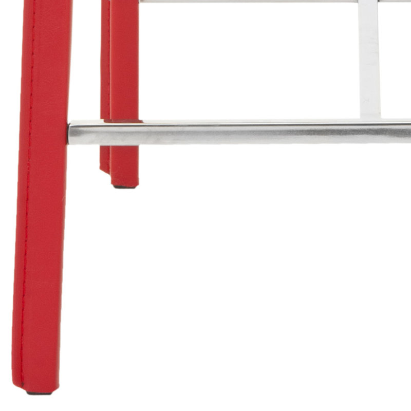 Anneriet Upholstered Counter Stool with Metal Frame, Red, Counter Stool (24" Seat Height)