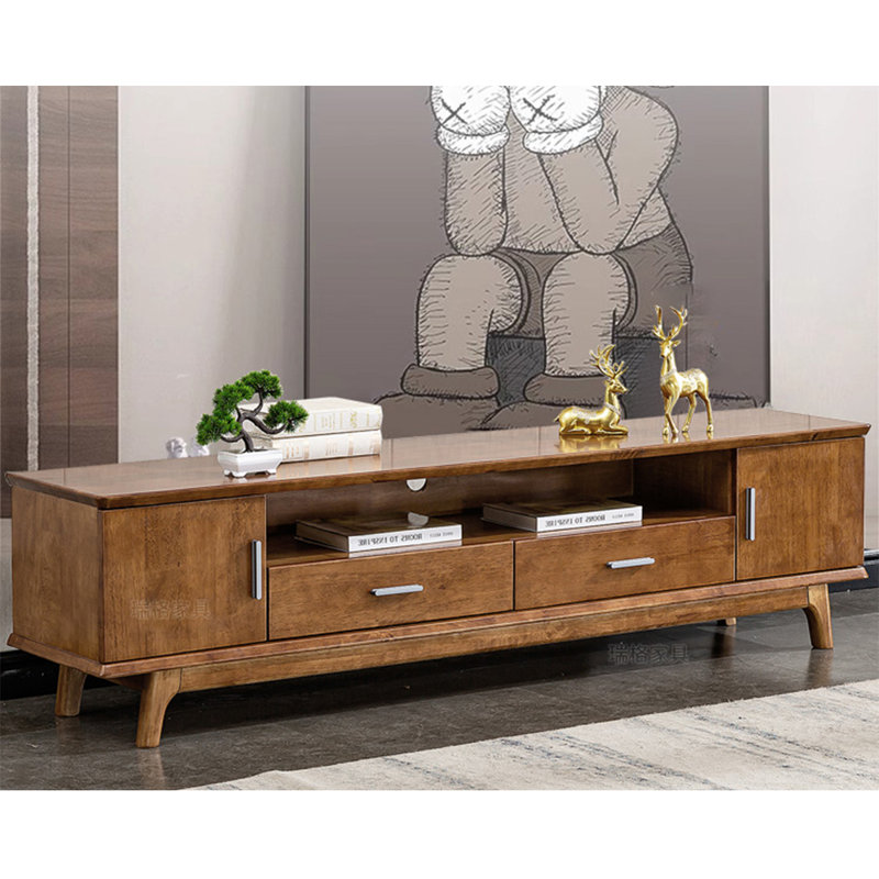 Meuble télé en bois d'hévéa de style chinois