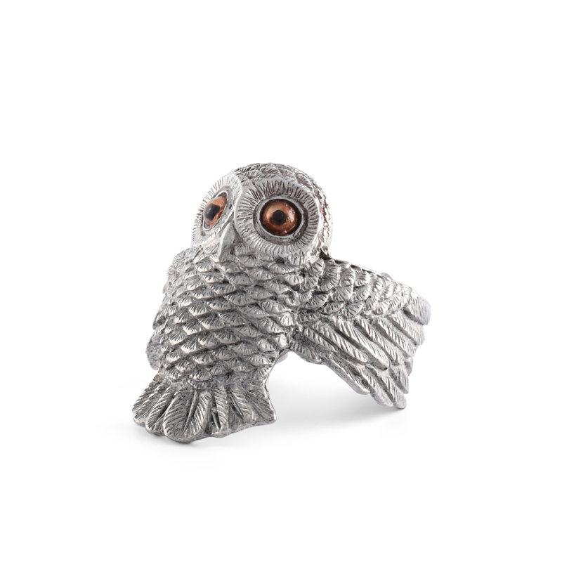 Anneau de serviette étain hibou Harvest