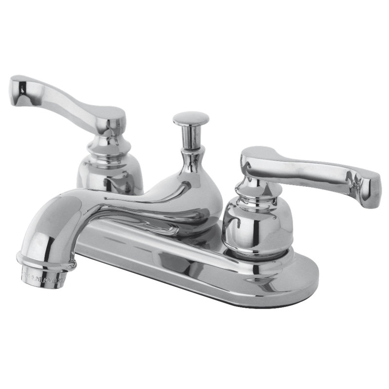 Robinet de salle de bain central avec drain Royale, Chrome poli