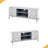 Mirrored TV Stand For 65+ Inch TV,TV Console Table With Open Storage & 2 Storage Cabinets ,M Shape Sparkling Mirror Doors For Living Room