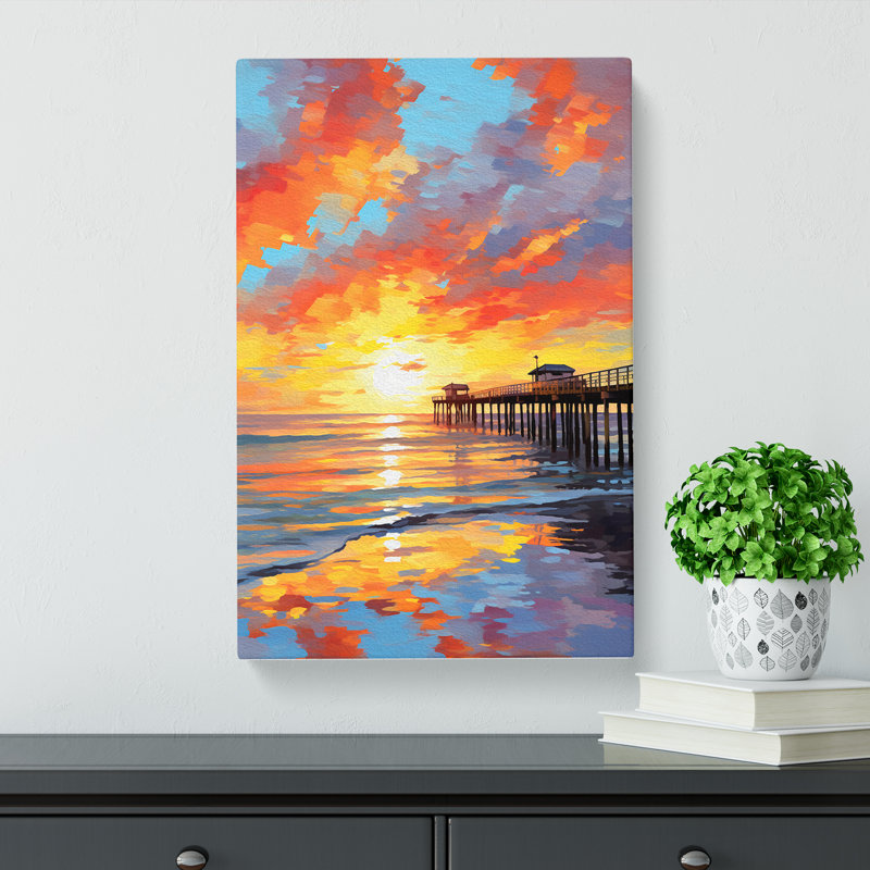 Pier Impressionism Art - Wrapped Canvas, 50cm H x 35cm W x 3cm D