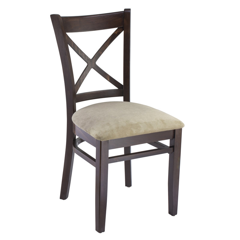 Gambrel 18'' H Upholstered Beech Side Chair, Walnut