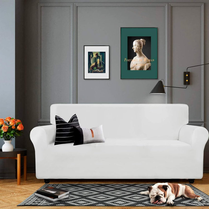 Polyester Box Cushion Sofa Slipcover