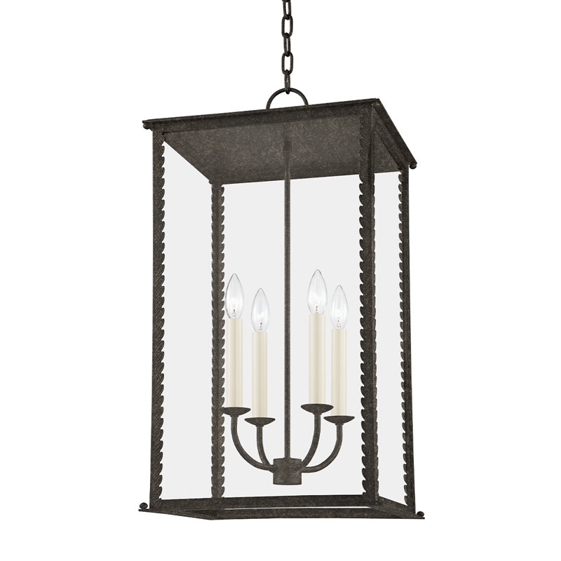 Luminaire suspendu d'extérieur 4 lumières 15 po Zuma, Fer français