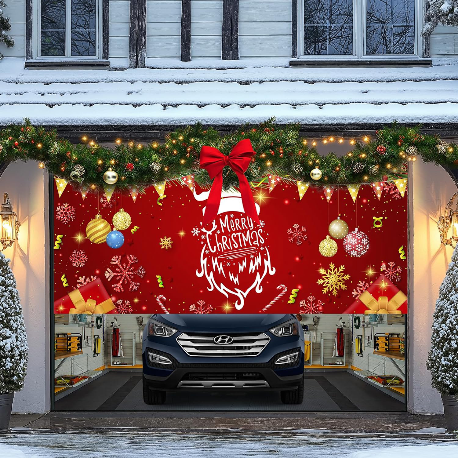 Garage door christmas murals canada