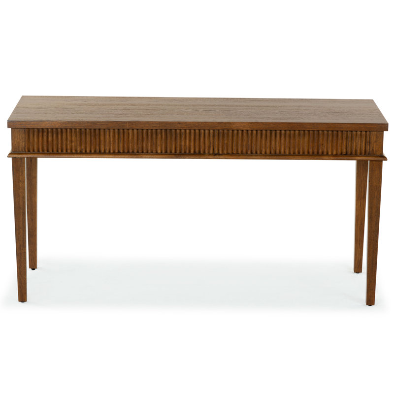 Shelbie 1 Drawer Reeded Desk, Medium Oak