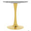 Table basse de 27,6 pouces de style Mid-Century moderne, pouvant accueillir de 2 à 4 personnes, avec un plateau de table rond en marbre, convenant à divers environnements-566292003