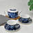 Day and Night Ceramic Set of Teapot and 2 teacups with saucers