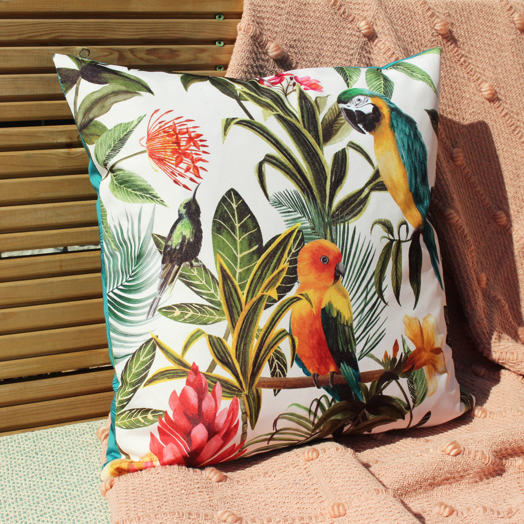 Indoor / Outdoor Floral Square Cushion Cover