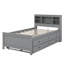 Lit plateforme avec rangement pour tête de lit, ports USB, lit gigogne et trois tiroirs-114328301-114328302