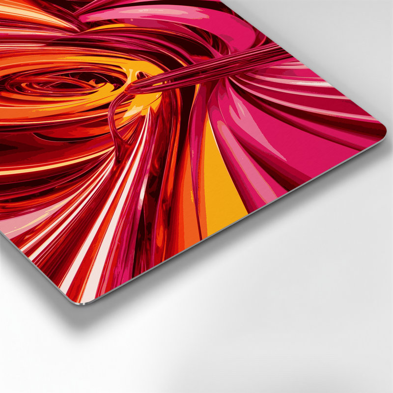 Abstraction numérique 13, art mural en métal rouge, H 10 po x l 8 po