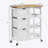 Rolling Kitchen Island Cart, Bar Serving, Drawers, White