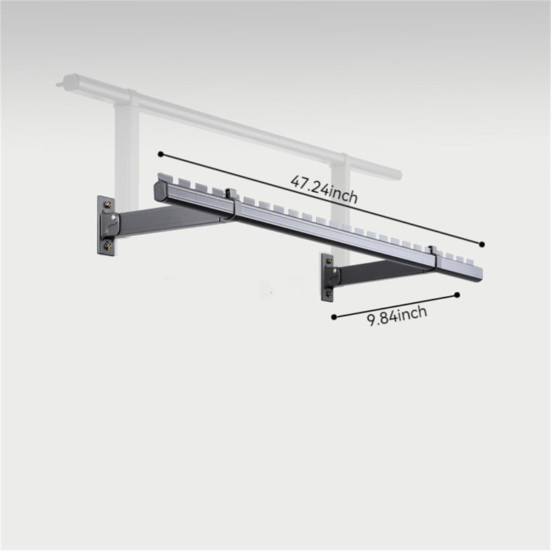 Alumiflex Compact Folding Clothes Rack, 3.93" H x 47.24" W x 9.84" D