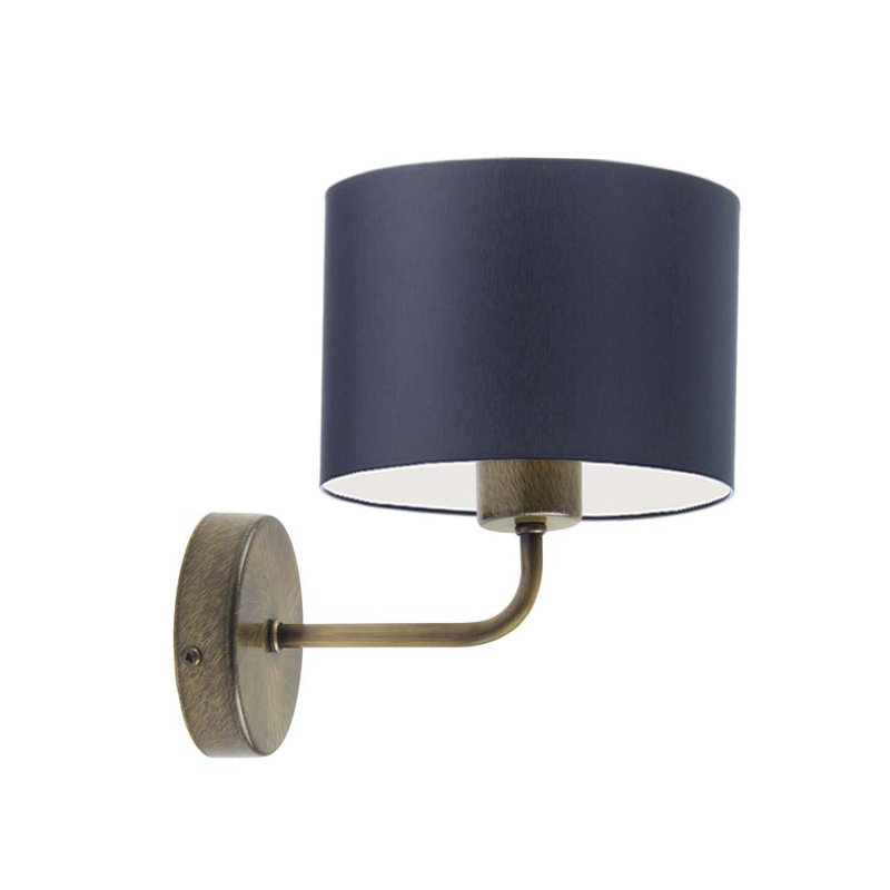 Atlin Armed Sconce, Navy Blue, Antique Gold