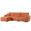 Canapé modulaire de 110 po, en forme de L avec siège très grand, conception à tirette, repose-pieds mobile, mousse haute densité, combinaison libre, structure en métal et en bois robuste, tissu bouclé-125894247