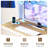Twin Over Twin Bunk Bed With Desk And Charging Station, Metal Loft Bed, Twin Bed With Led Lights And Storage Shelves And Drawers, L-shaped Bunk Bed-1487240370