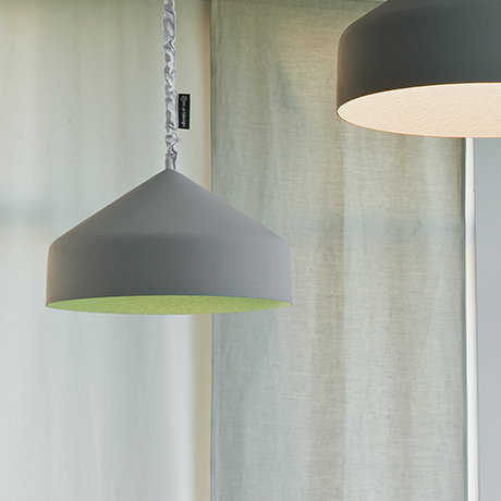 Cyrcus 1 - Light Grey Bowl Pendant, Grey/Turquoise