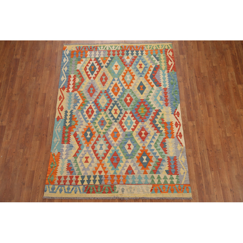 Tapis oriental coloré Kilim 5 x 7