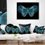 Coussin à imprimé floral papillon bleu clair-30059003-30059000