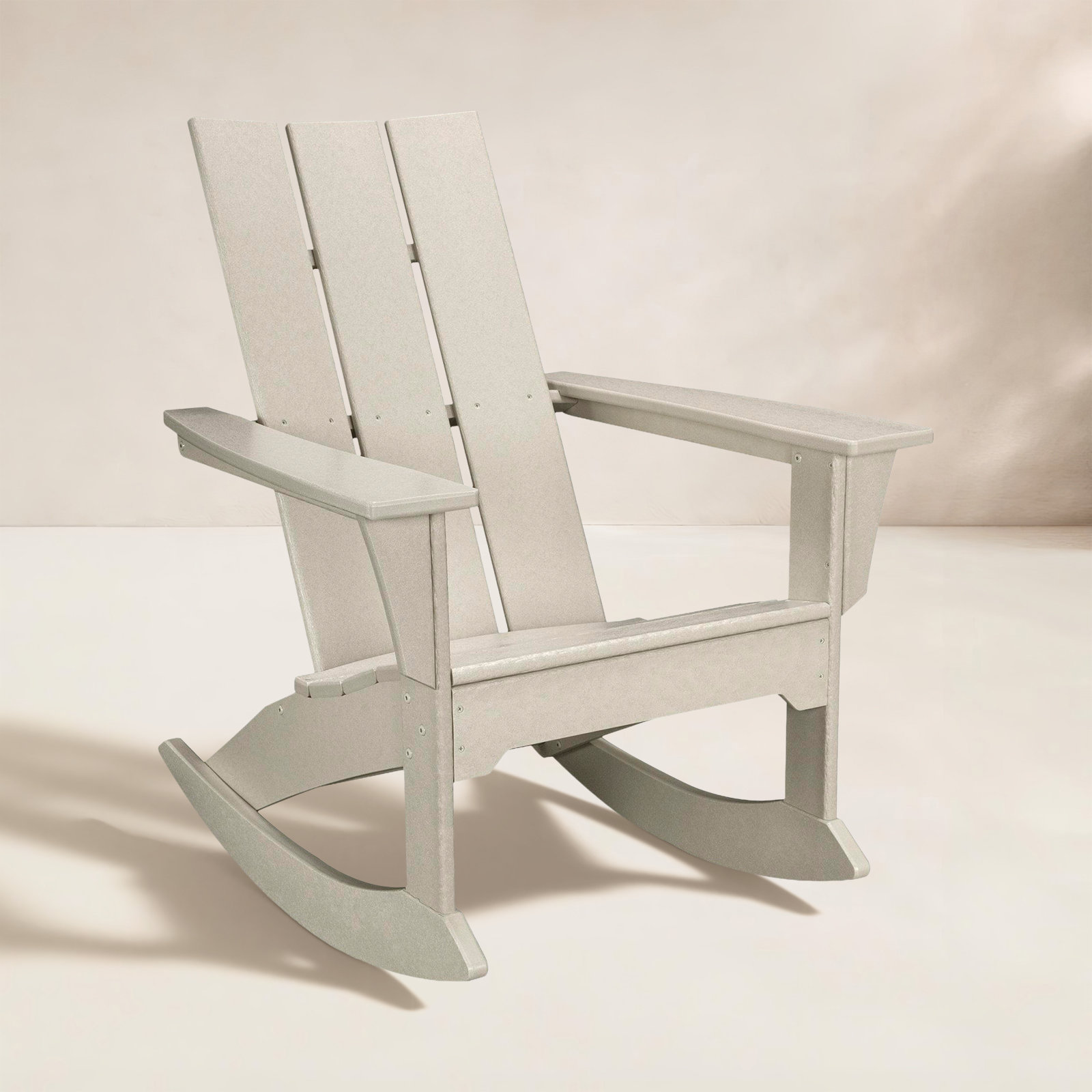 POLYWOOD® Modern Rocking Adirondack Chair, Sand
