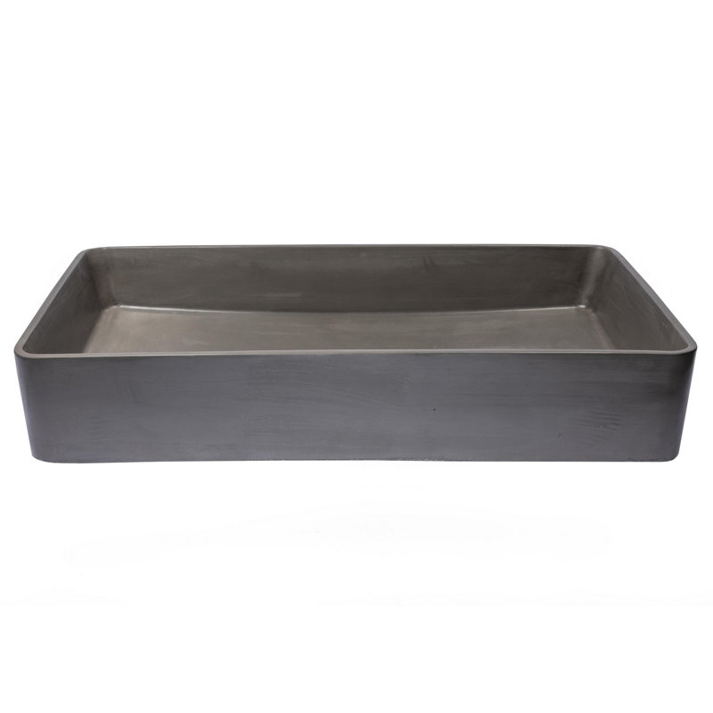 Lavabo de salle de bain vasque rectangulaire coulé, Gris anthracite