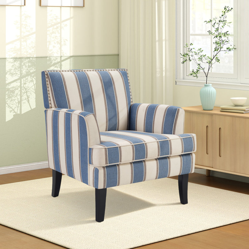 Chaise d'appoint Kandyn, Blue/White Polyester