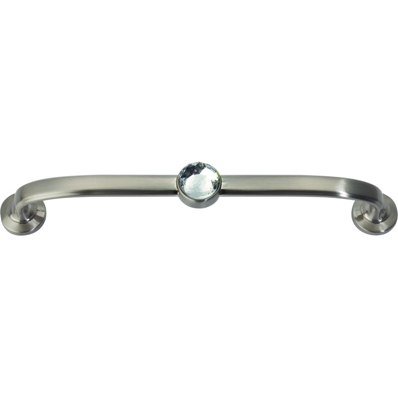 Brushed Nickel Arch Bar Pull with Crystal Accent