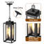Luminaire suspendu d'extérieur 15 po, lustre d'extérieur moderne avec lustre en verre noir