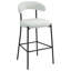 Tabouret de bar 26 po à hauteur de comptoir avec tabouret de bar et housse en tissu noir avec revêtement thermolaqué et repose-pieds-284730102