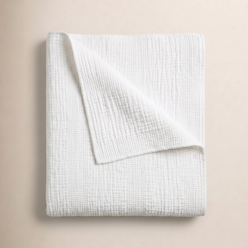 Nantucket Hand Woven Blanket, Twin, White