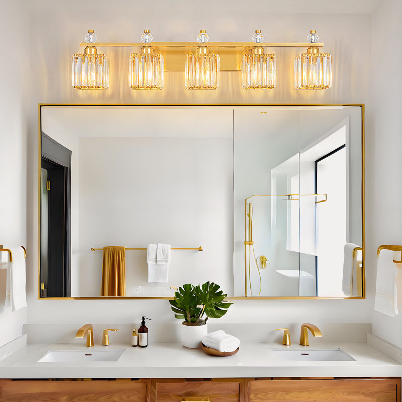 Luminaire de salle de bain Kyneisha, Doré, 5 lumières
