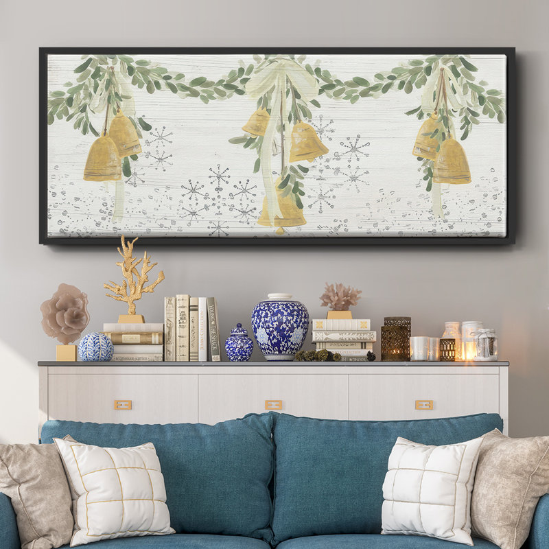 Holidy Bells- Framed Canvas, 20" H x 50" W