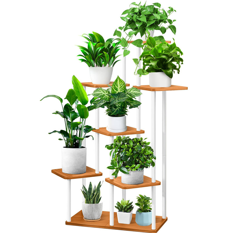 Support pour plante 7 niveaux, Chêne / blanc