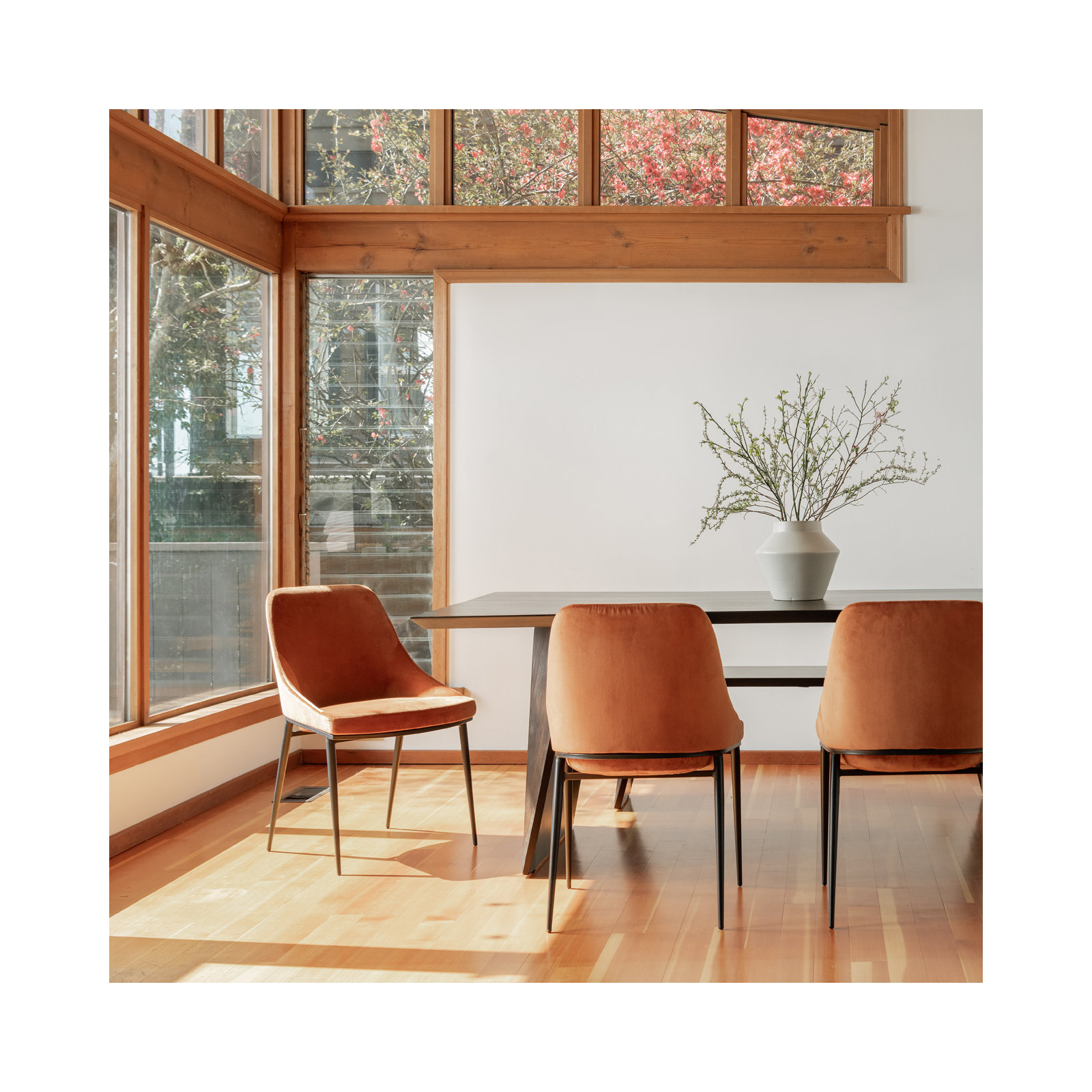 Halcyon Upholstered Side Chair, Burnt Orange