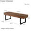 Banc 59 po en bois de ferme avec plateau épaissi de 5,5 po, pieds en métal robustes, capacité de 550 lb, assemblage en 15 minutes-296769444