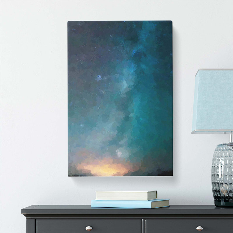Shooting Stars Over Iceland In Abstract - Wrapped Canvas, 76cm H x 50cm W x 3cm D