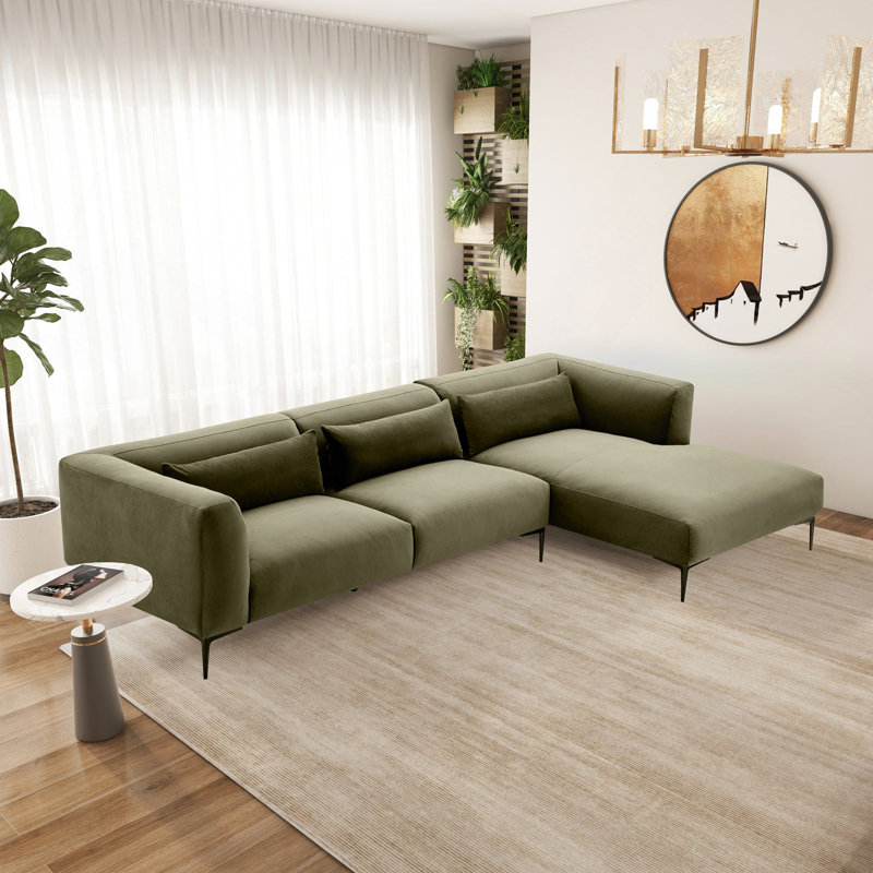 Canapé modulaire en velours en L Lyy