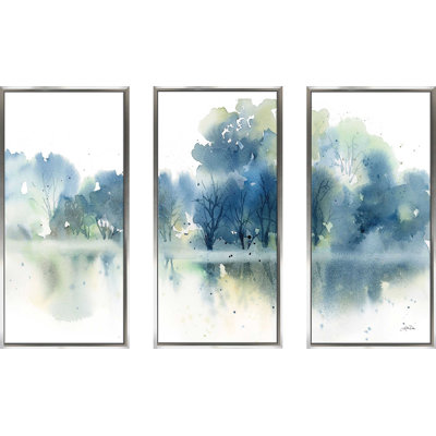 " Blue Pond Reflections " by Katrina Pete 3 - Pieces Painting Print