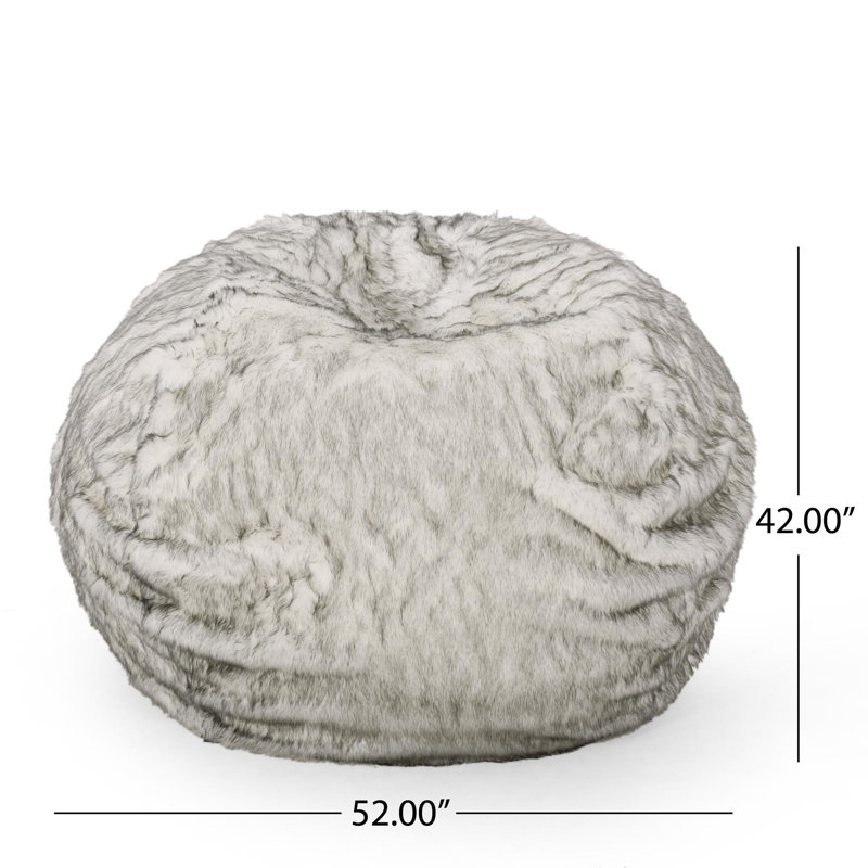 Petit fauteuil à billes arrondi en fausse fourrure de 5 pieds