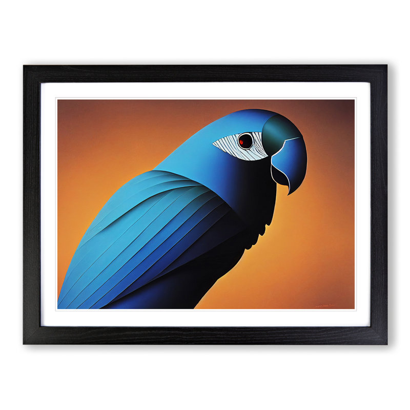 The Blooming Parrot - Framed Print, Black, 25cm H x 34cm W x 2cm D