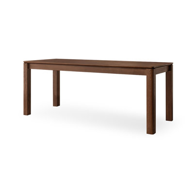Nut-Brown Rectangular Solid Wood Dining Table