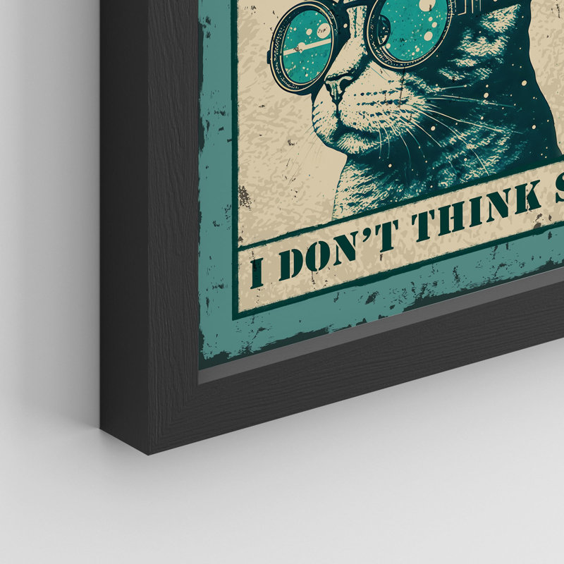 " Cat In Glasses ", 10" H x 8" W, Black