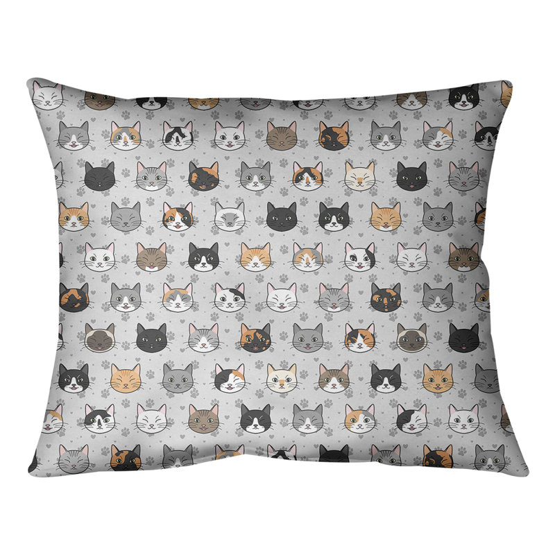 Coussin lombaire pour chat Katelyn Elizabeth, Gris, H 10 po x l 14 po, Duvet synthétique