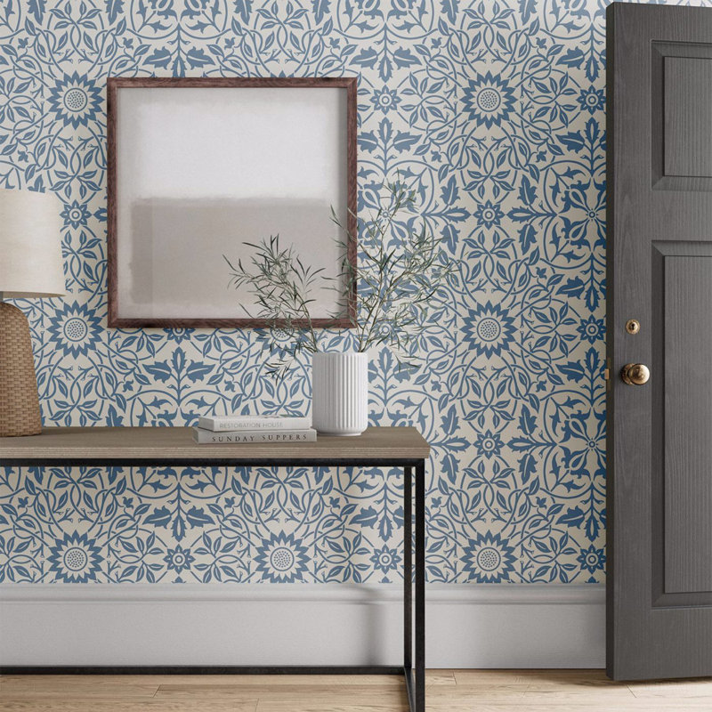St James Ceiling 10.05m x 52cm Matte Wallpaper Roll, Blue