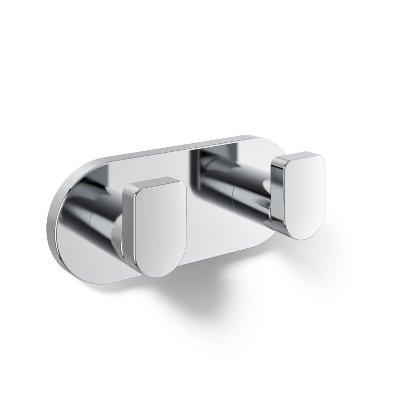 Composed® Wall Mounted Double Robe Hook, Polished Chrome